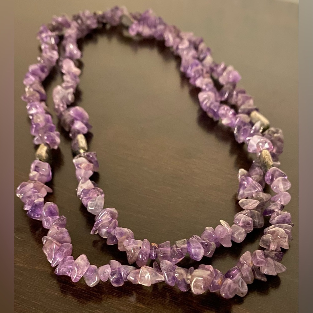 Vintage Amethyst Long Beaded Necklace - Picture 2 of 4